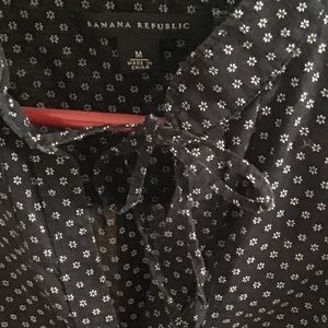Banana Republic navy/white blouse, size medium.